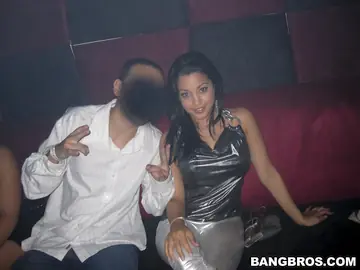 Abella Anderson – Thick Latina in a Skirt and Panties Kisses Her Man at a Nightclub