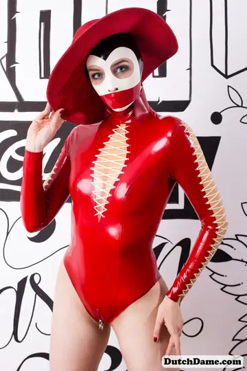 PAWG in a Latex Skirt and High Heels Poses