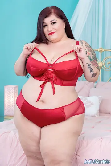 Monique Lustly – Redhead MILF Strips Out of Her Red Lingerie Set