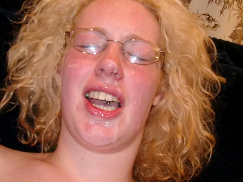 Curly Blonde British MILF Takes Messy Facials Wearing Glasses – photo 18 of 20