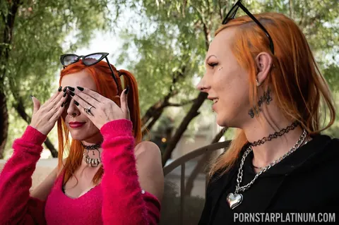 Redhead Takes Anal from Three Trans Women Outdoors – photo 2 of 21
