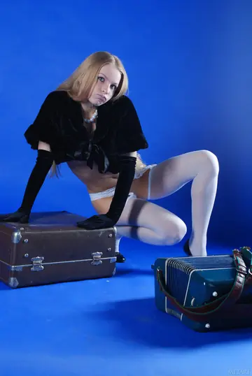 Anna Belova – Blonde PAWG Poses in Stockings