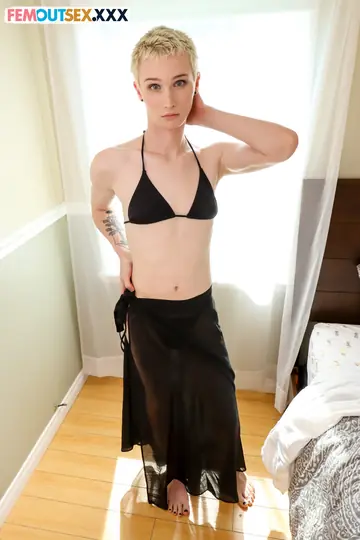 Trans Woman in a Bikini Takes Bareback Anal and a Cumshot