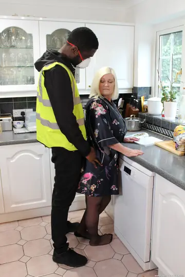British Blonde MILF Takes Black Cock