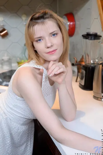 Triniti Banxx – Thick Brunette in Panties Undresses and Masturbates with a Dildo