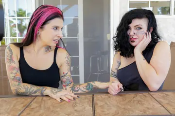 Joanna Angel – Chubby Brunette MILF Gives a Titjob Then Joins a Threesome