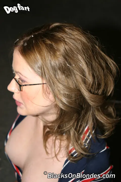 Brandy Dallas: Blonde in Glasses Sucks Two Black Men and Takes Facials – photo 9 of 15