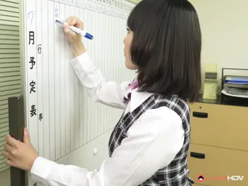 Shizuku Hutaba – Busty Japanese Brunette Masturbates in Pantyhose at the Office