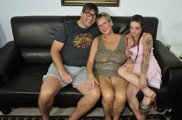 Angelika J – Busty Blonde European in Glasses Joins a Strap-On Threesome