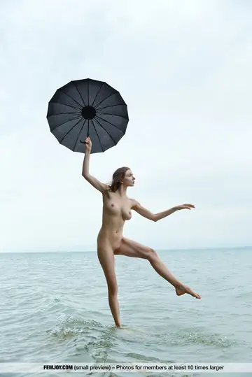 Mariposa – Slim European Brunette with Big Tits Poses Nude on the Beach