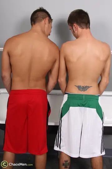 Two Hairy Men Suck and Fuck Bareback in a Gloryhole Toilet