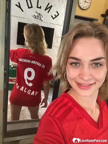 Cute Teddy – Short-Haired Russian Brunette Shows Her Big Tits in a Mirror Selfie