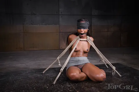 Chanell Heart & Rain DeGrey: Ebony MILF in Bondage Sex with Restraints – photo 5 of 14