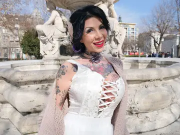 Megan Inky – Busty Tattooed MILF Takes Rough DP in Stockings