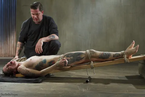 Krysta Kaos: Tattooed Brunette Bound in Rope Bondage – photo 7 of 21