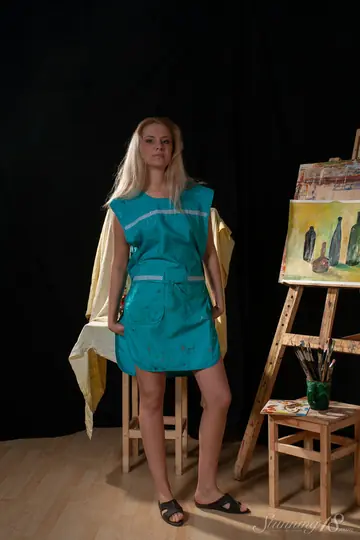 Blonde PAWG Spreads Her Legs in a Skirt