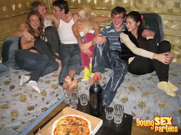 Brunettes in Jeans Share Blowjobs and Anal in a Group