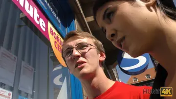 Lady Dee – Tall Brunette in Glasses Sucks Stranger and Gets Fucked Outdoors