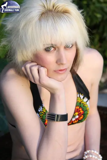 Slim Trans Woman Poses Nude Outdoors in Heels