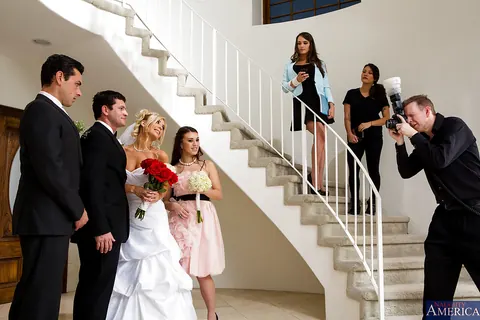 Teal Conrad: Busty Blonde Bride Takes Anal in a Wedding Threesome – photo 1 of 16