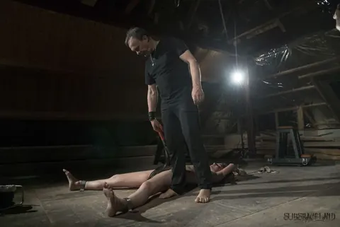 Nana Garnet: Thick Czech Brunette Masturbates with a Dildo While Bound in the Attic – photo 15 of 16