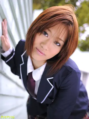 Petite Asian Redhead in Uniform Sucks and Fucks
