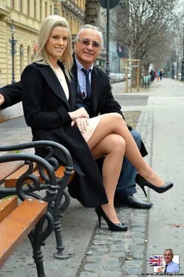British Blonde in High Heels Fucks Outdoors
