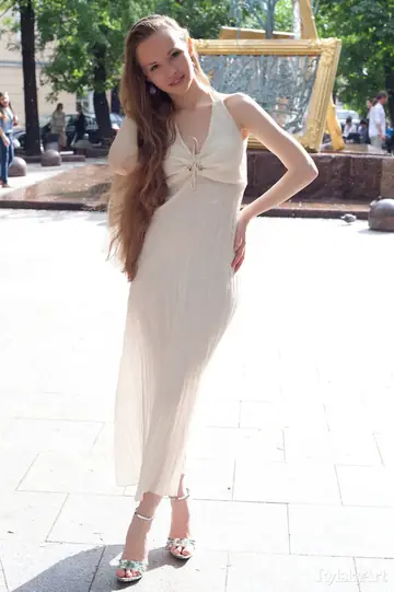 Virginia Sun – Slim Brunette Strips Out of Her Dress in the Open Air