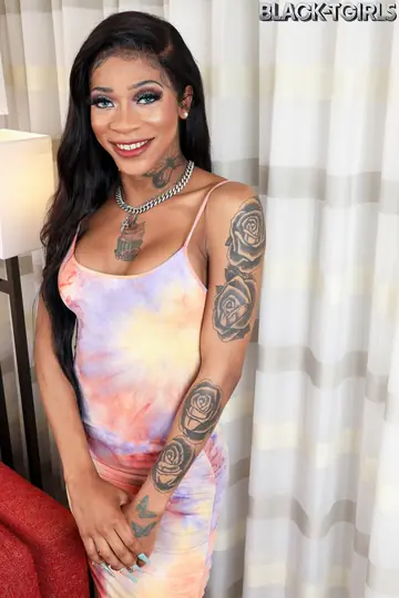 Tall Ebony Trans Woman Strips and Fucks Her Partner