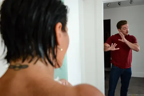 Shay Fox: Busty Brunette MILF Gets Creampied in the Bathroom – photo 8 of 21