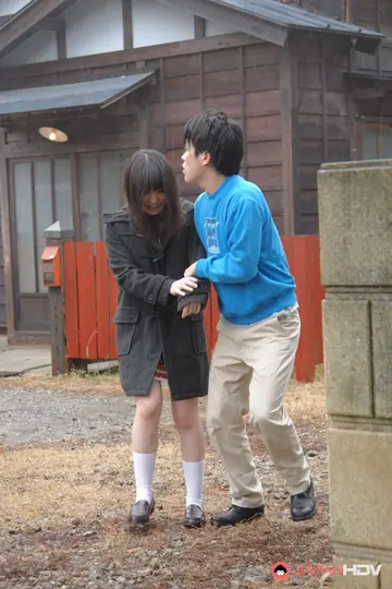 Japanese Brunette Gives a Blowjob and Handjob Outdoors