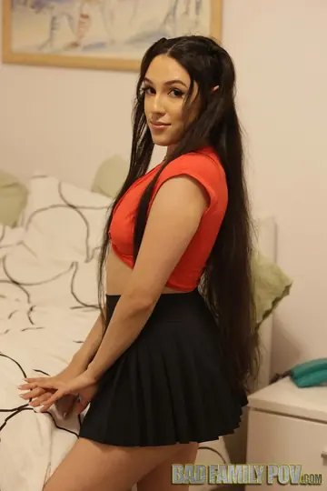 Selena Ivy – Brunette Strips Out of Her Skirt to Show Her Curves