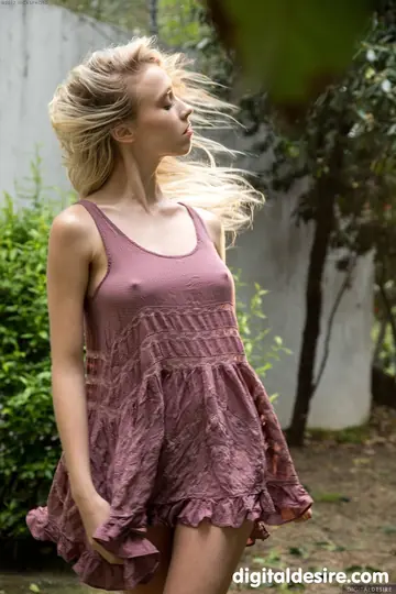 Riley Anne – Blonde Lifts Her Skirt to Finger Her Pussy
