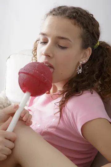 Two Lesbians Share a Lollipop and Eat Each Other Out