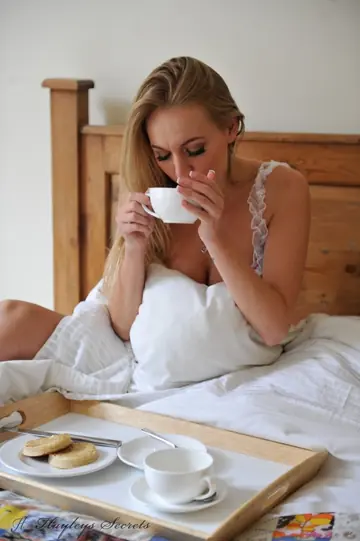 Hayley Marie Coppin – Slim Blonde MILF Strips Off Her Sheer Lingerie to Reveal Her Big Tits