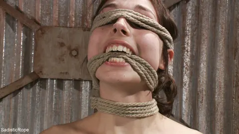 Kristine Kahill: Brunette Bound in Rope Spreads Her Shaved Pussy – photo 4 of 20