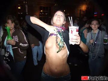 BBW with Big Tits Flashes Her Boobs in Jeans and Leather Outdoors