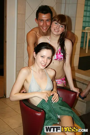 Women in Bikinis Suck Cock and Take Anal in Group Sex