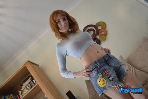 Lola Gatsby: Petite Redhead Gives POV Blowjob and Swallows – photo 6 of 20