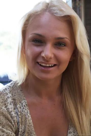 Russian Blonde with Short Hair Strips Out of Her Shorts and Heels