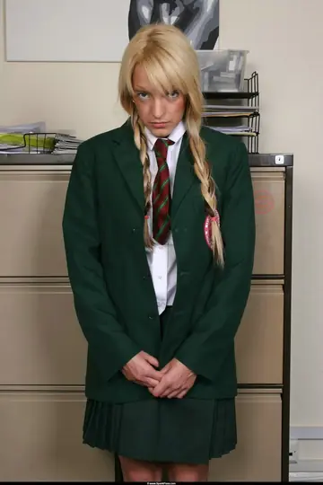 Blonde in Uniform Spreads Her Pussy in the Office