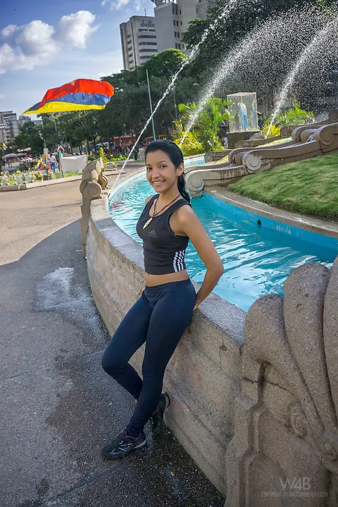 Carol Lopez: Latina in Yoga Pants Strips for Shower Masturbation – photo 1 of 16