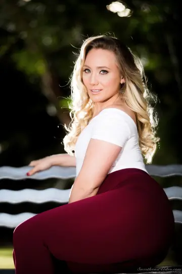 AJ Applegate – Blonde Strips Out of Her Yoga Pants and Spreads on the Patio