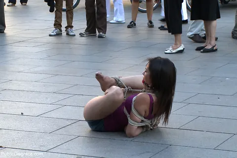 Samia Duarte: Spanish Brunette Restrained and Posing Outdoors – photo 11 of 20