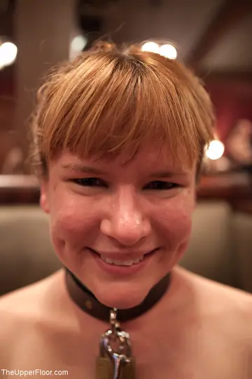 Penny Barber – Tattooed Redhead in Public Bondage Sucks Cock and Takes a Dildo