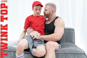Hairy Older Man Rims Twink Then Fucks Him