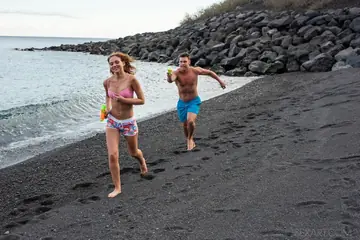Oxana Chic – Brunette with Small Natural Tits Takes Anal on the Beach