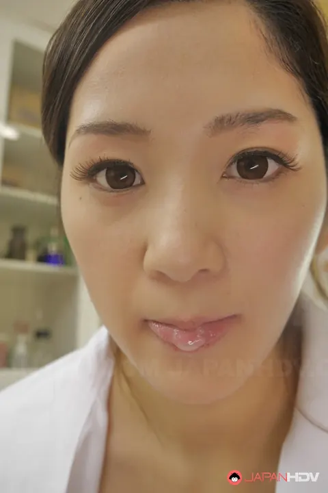 Anna Kimijima: Japanese Nurse in Pantyhose Sucks Cock and Spits Cum – photo 20 of 20