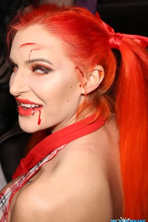 Alexxa Vice: Busty Redhead in Halloween Costume Sucks Cocks for Facials – photo 3 of 16