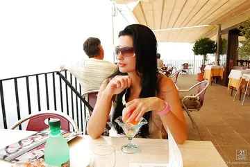 Aletta Ocean – Busty Brunette Flaunts Bikini and Glasses on the Beach